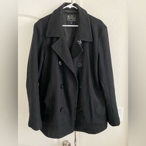 J. Crew MEN’S double breasted wool pea coat, size L